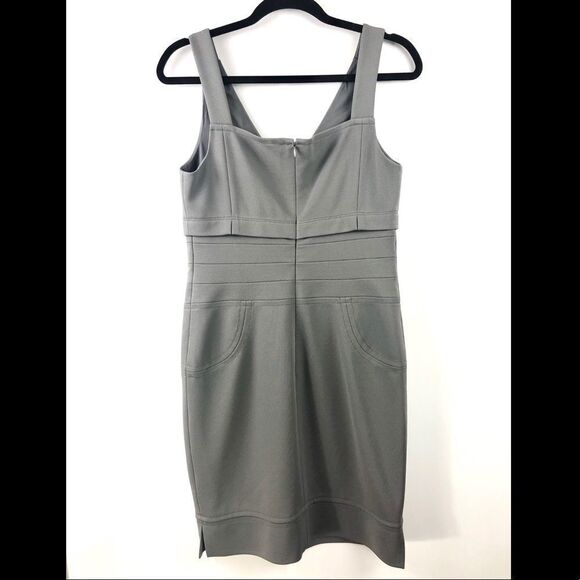 Zac Posen Grey V Neck Panel Dress US 6 - Picture 3 of 9